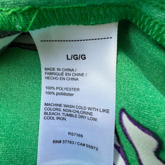 RAFAELLA Green Floral Pallazo Pants CRUISE/RESORT WEAR Drawstring Waist NWT Sz L - Picture 10 of 12